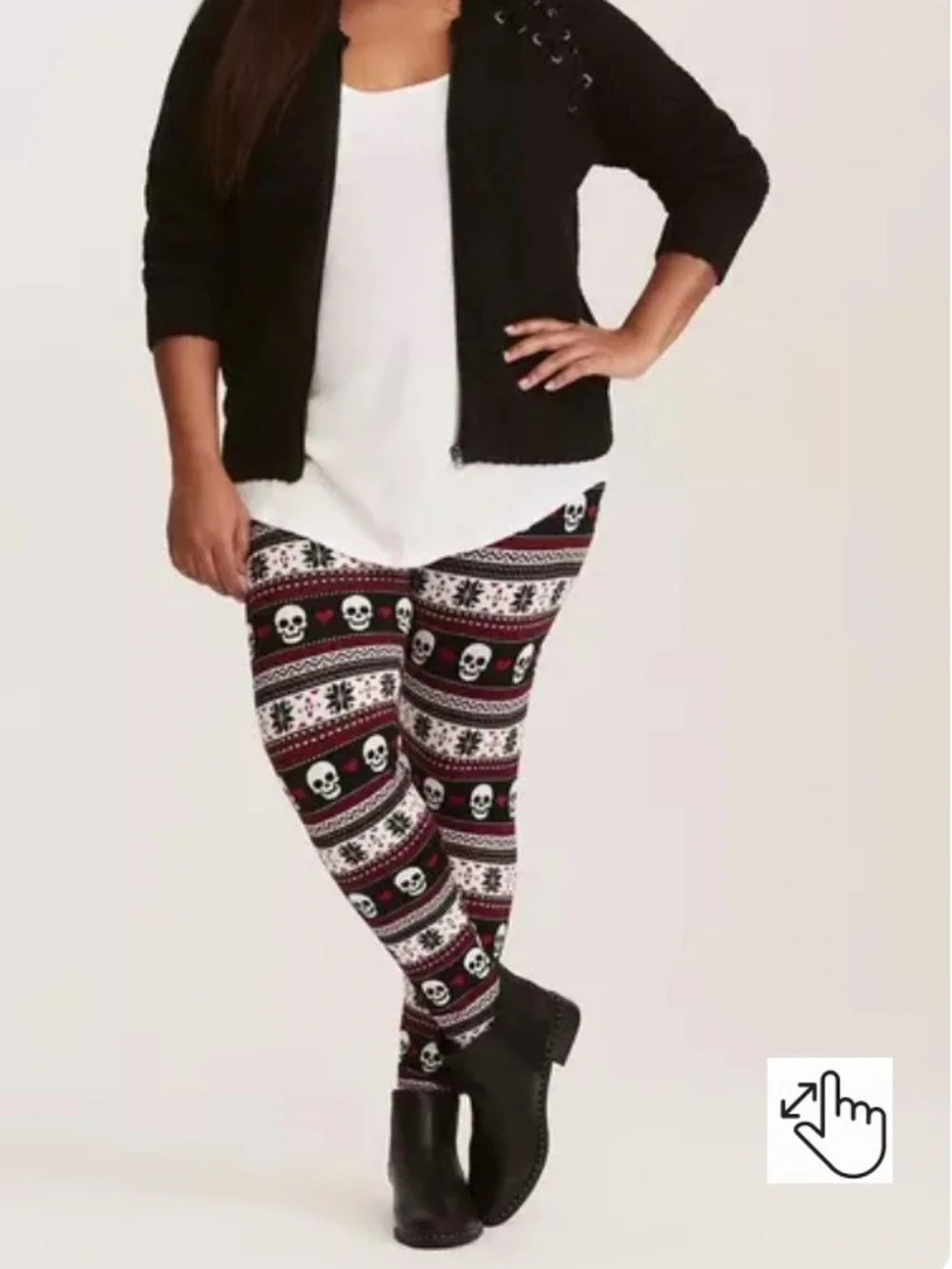 Torrid skull heart thick sweater leggings - Picture 4 of 13